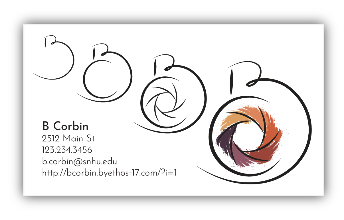 front of business card